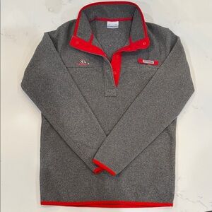 Youth Size Medium Georgia Bulldog Columbia Grey and Red Pullover